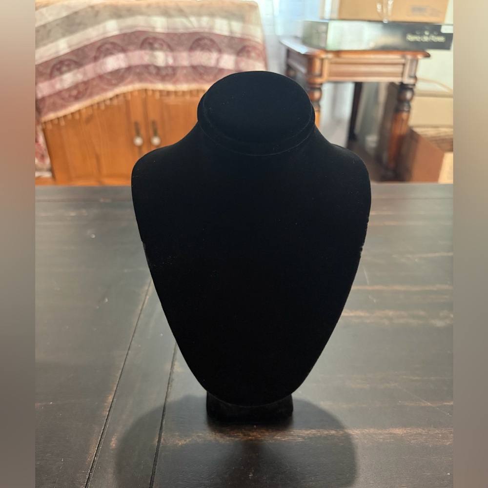 Black velvet necklace display